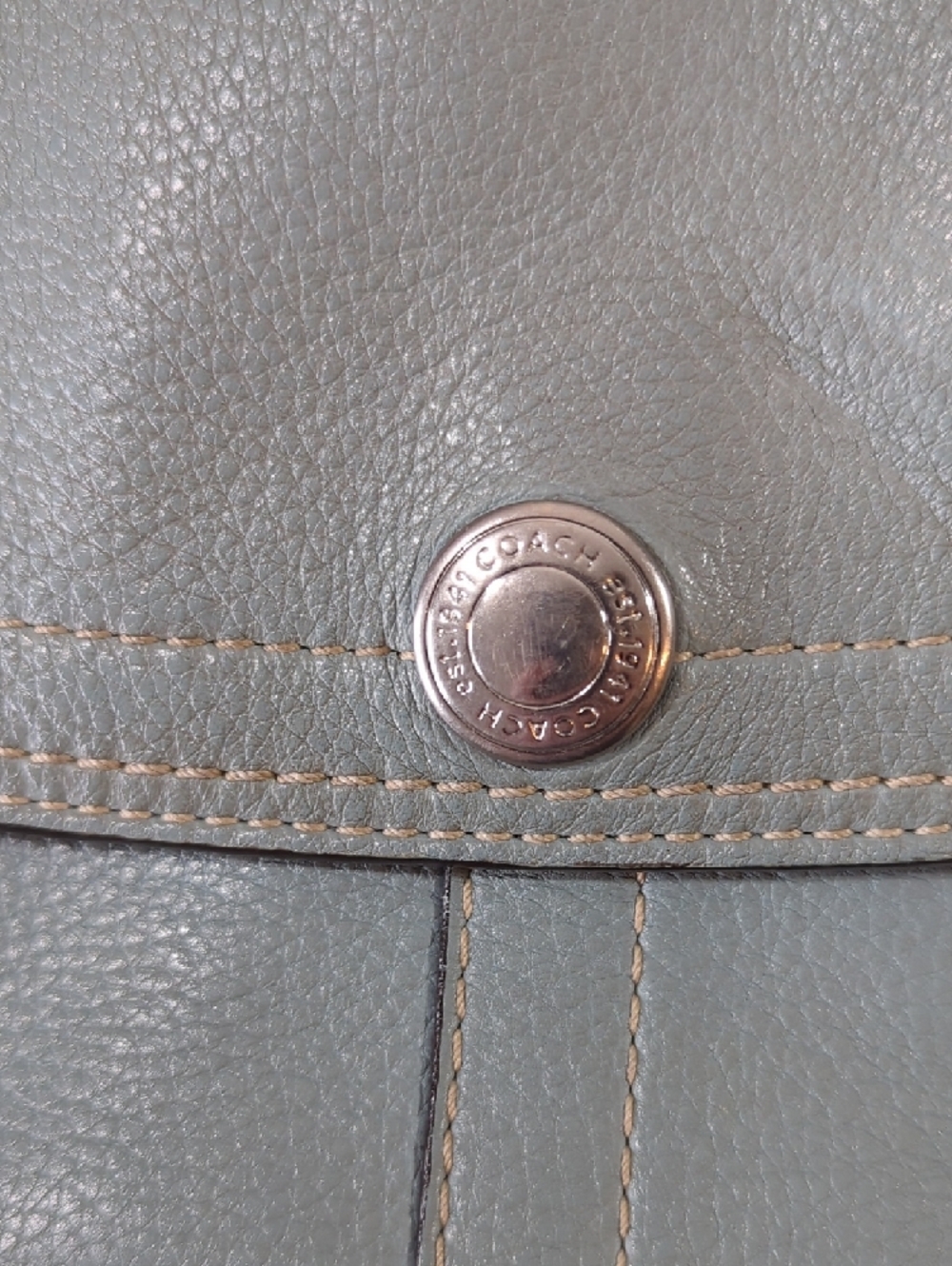 Coach F12336 Chelsea Collection 2010 Shoulder Bag Leather Light Blue Brown Strap - Picture 4 of 13